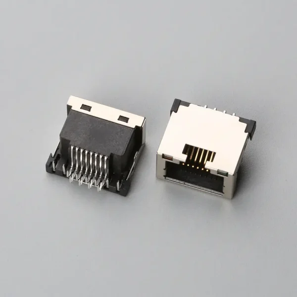 3.BRJF085B1N1298SR RJ45 沉板式DIP H=2.95mm 带灯