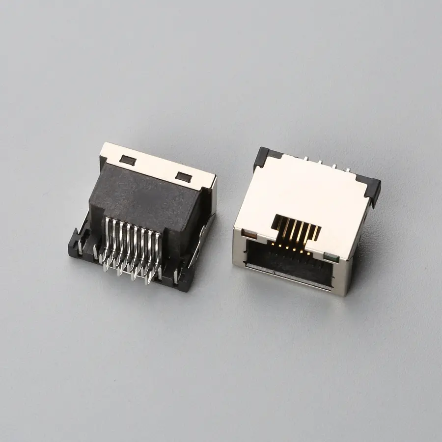 3.BRJF085B1N1298SR RJ45 沉板式DIP H=2.95mm 带灯