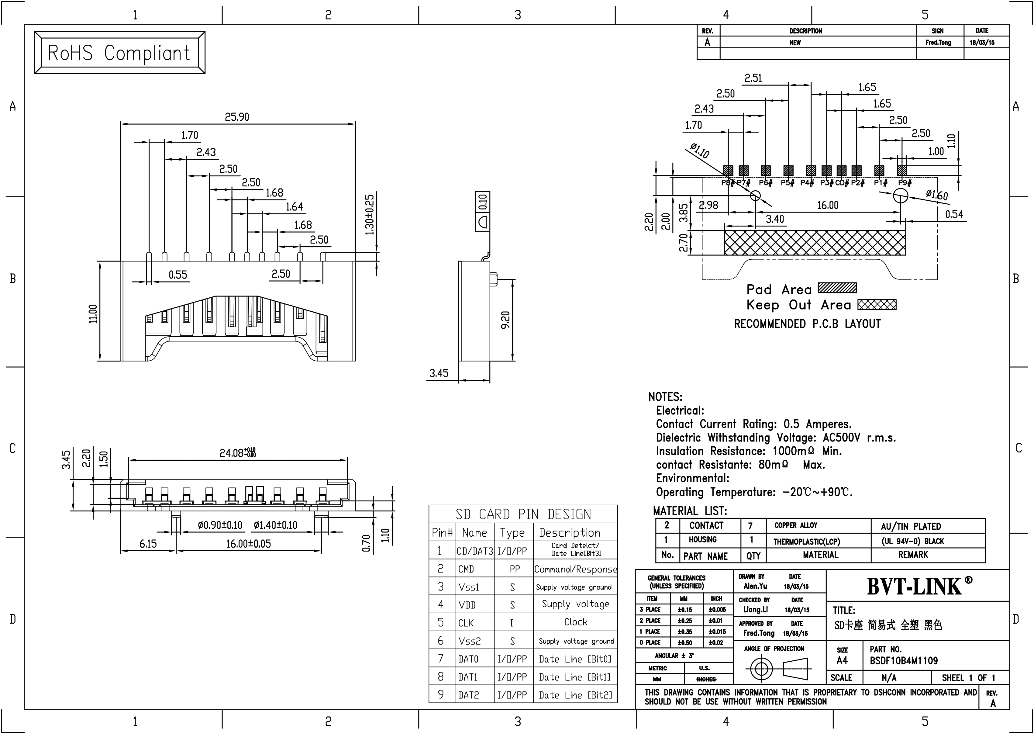 4.BSDF10B4M1109-SD-卡座SMT--简易式-全塑黑色