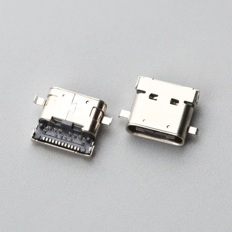 12.BUSF24B3N1275 USB TYPE C 24P 母座 双层外壳 沉板式 前插后贴 H=2.0mm