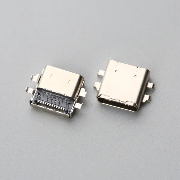 17.BUSF242B3N11339SR USB TYPE C 24P 母座 双层外壳 沉板式前插后贴 H=2.43mm CH=0.75mm