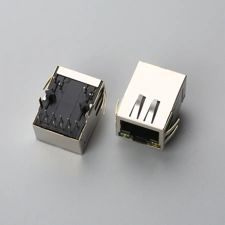 17.BRJF081B1N42127ST RJ45 板上型DIP 千兆 带灯带弹片