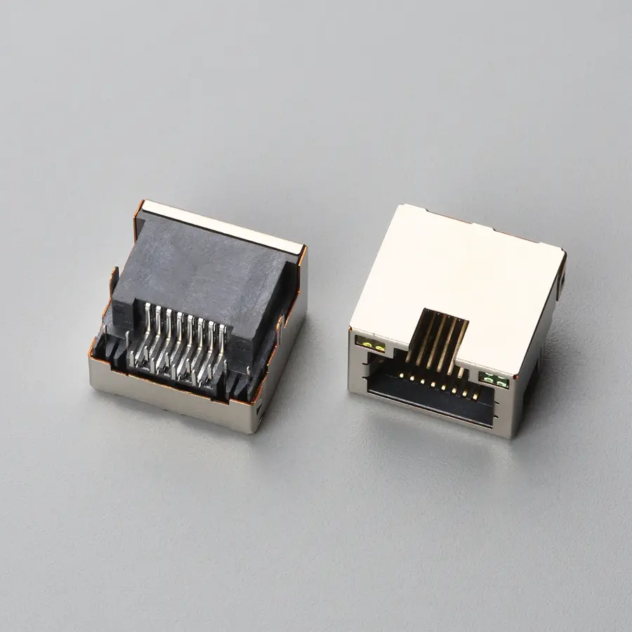 4.BRJF08B1N1101 RJ45 沉板式DIP H=4.20mm 带灯(左黄右绿)