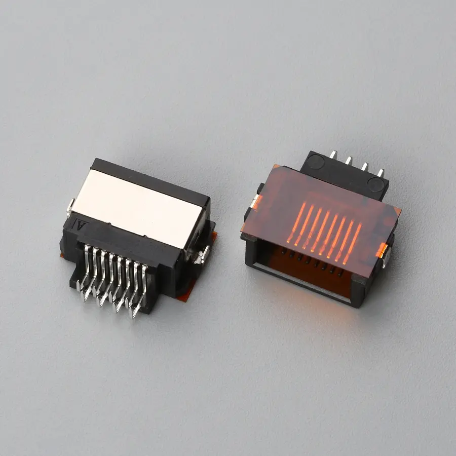 9.BRJF085B3N1293SR RJ45 半边沉板式DIP H=5.50mm