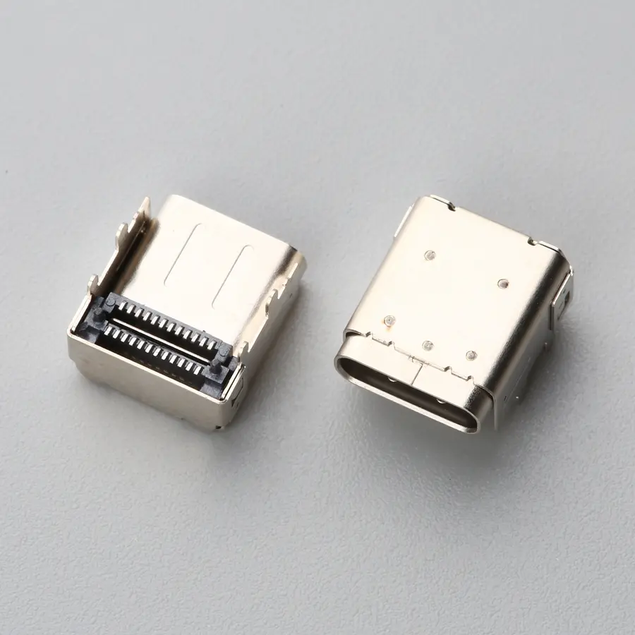 25.BUSF24B3N11308 USB TYPE C 24P 母座 板上加高型 双SMT CH=3.40mm 尾部无焊点