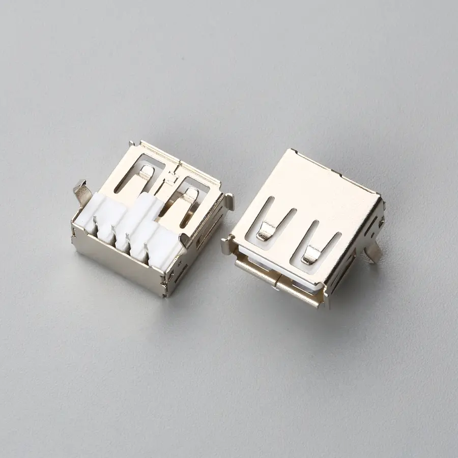 3.BUSF04B2N1273 USB2.0 AF 板上型DIP 带卷边弯脚 普通款