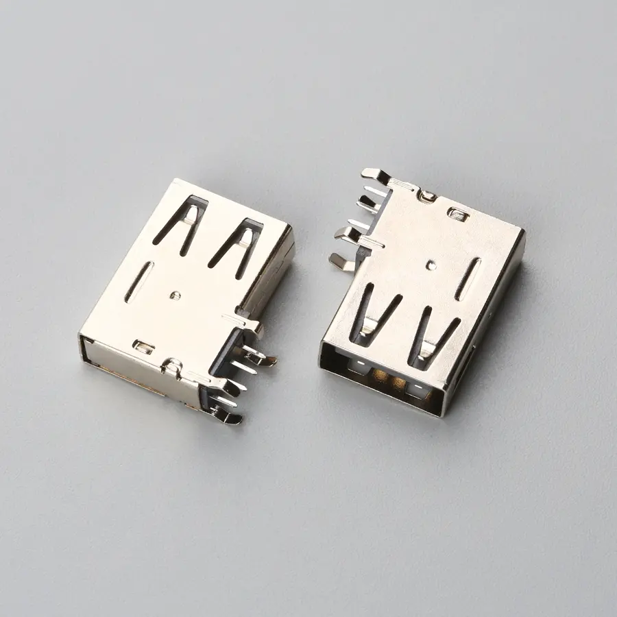 7.BUSF04B2N1225 USB2.0 AF 侧插DIP 无卷边弯脚