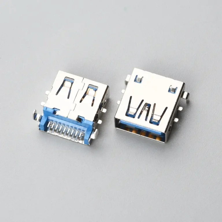 5.BUSF09L1N11289 USB3.0 AF 沉板式SMT H=3.50mm 外壳6支脚 无卷边 带扣点