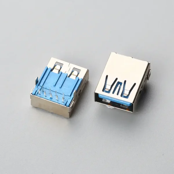 21.BUSF09L2N12207 USB3.0 AF 板上型DIP 无卷边直脚 加长胶芯