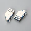 33.BUSF092L3N12336ST USB3.0 AF 90度侧插 DIP 不锈钢壳无卷边鱼叉脚