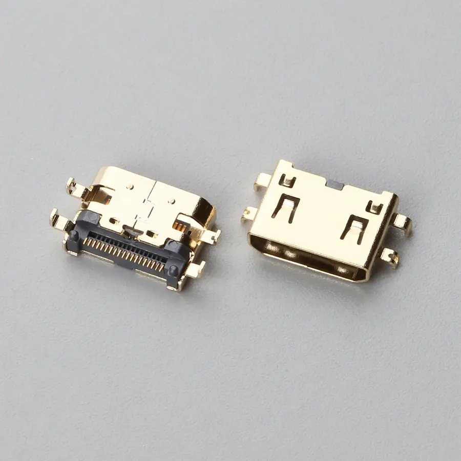 16.BHDF192B1A11345SR HDMI CF 平口沉板式SMT H=0.80mm 4脚插板